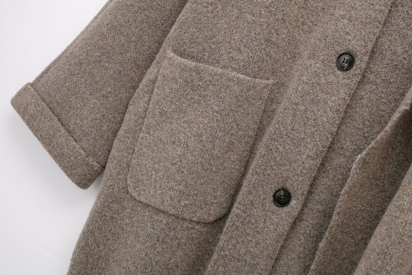 Manteau Long Élégant avec Écharpe Intégrée