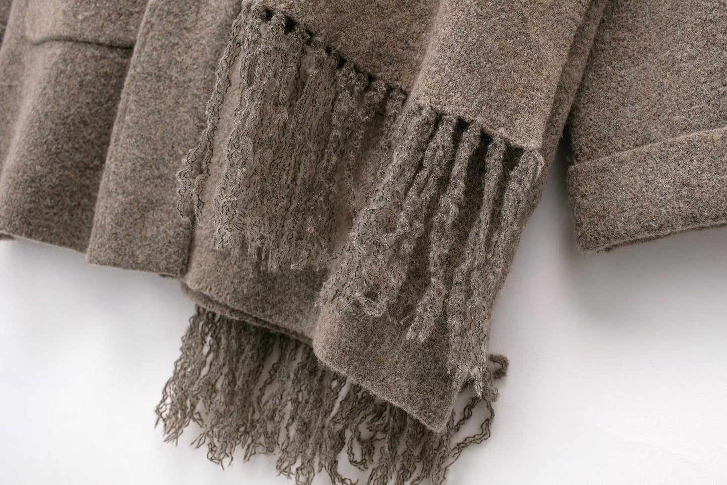 Manteau Long Élégant avec Écharpe Intégrée