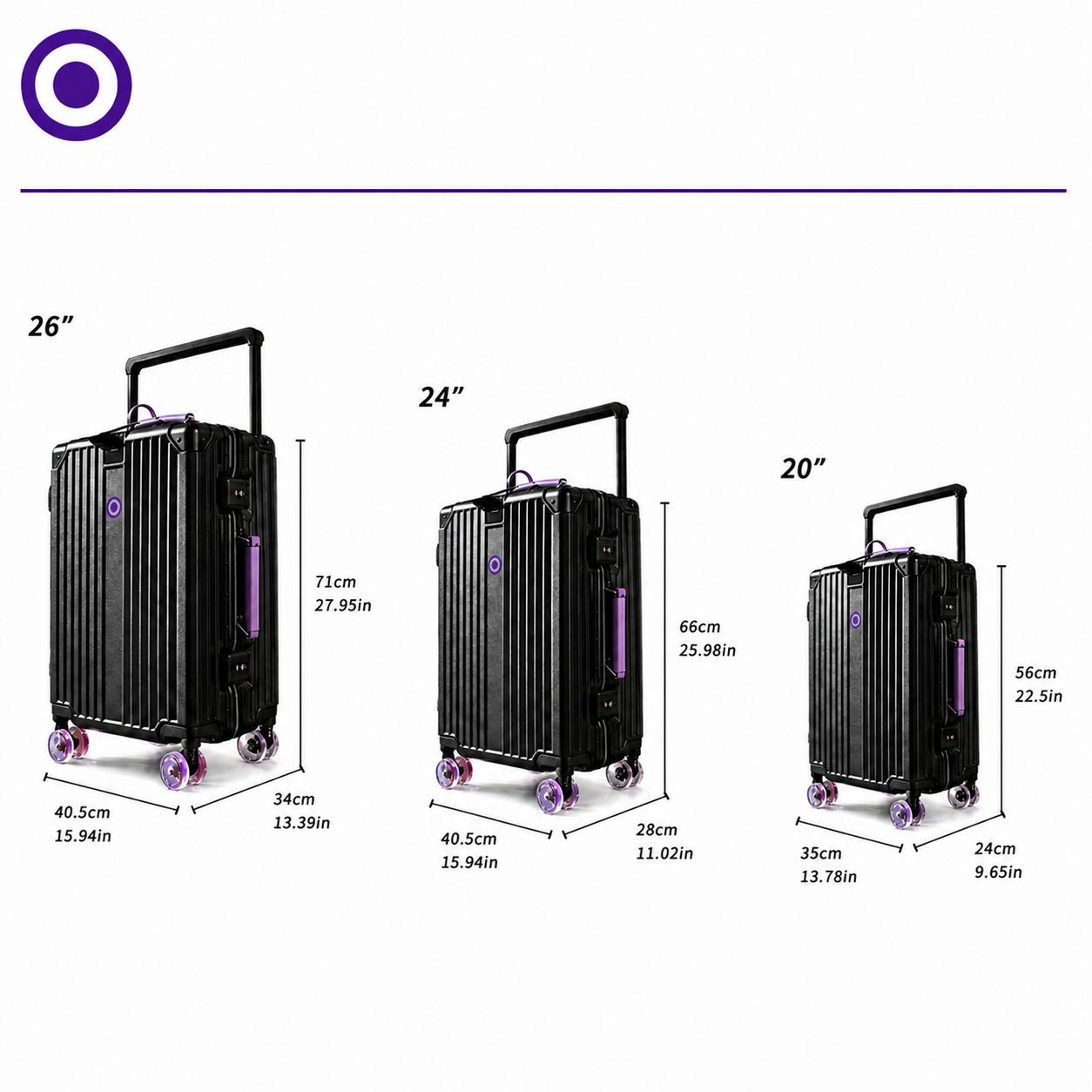 Eclaives Aluminium Suitcase with Silent Wheels and TSA Lock