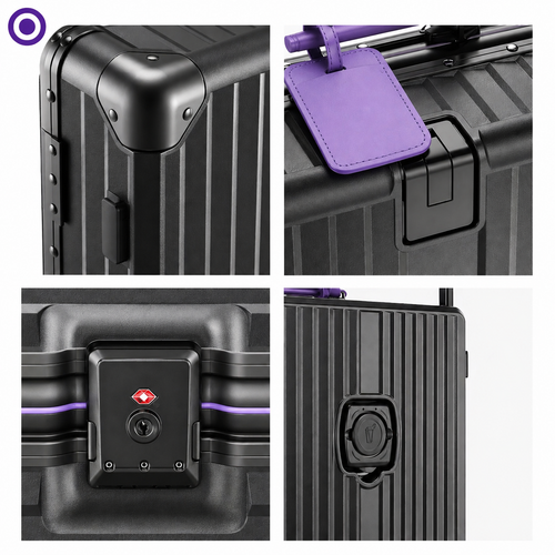Eclaives Aluminium Suitcase with Silent Wheels and TSA Lock
