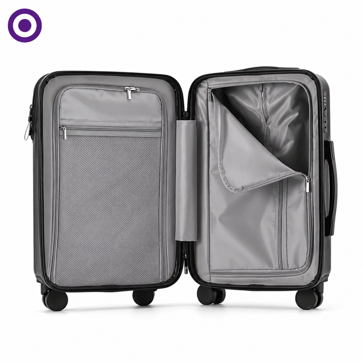 Eclaives Compact Cabin Suitcase with Cup Holder and Silent Wheels